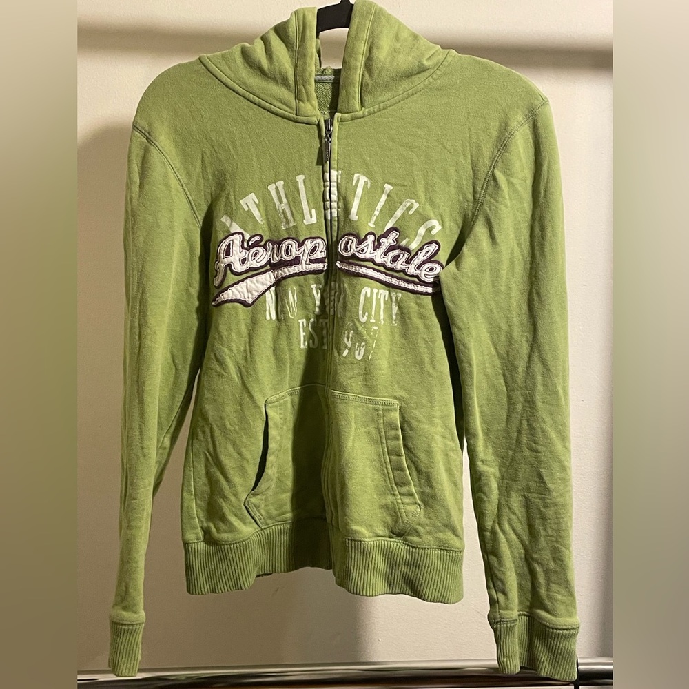 Aeropostale Green Logo Hoodie Juniors size Medium